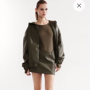 H&M Khaki Green A-LINE MINI SKIRT